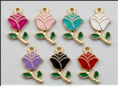 Rose Shape Decorative Metal Buttons – Colorful Enamel Sewing Buttons