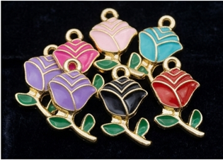 Rose Shape Decorative Metal Buttons – Colorful Enamel Sewing Buttons